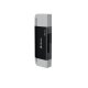 USB and USB-C 3.0 Memory Card Reader Devia EL240 2-in-1, black