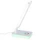 Sulankstomas LED stalinis šviestuvas su RGB apšvietimu ir USB, baltas