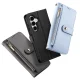 Dux Ducis Lawa odinis dėklas telefonui Samsung Galaxy S25 su nuimama pinigine, juodas