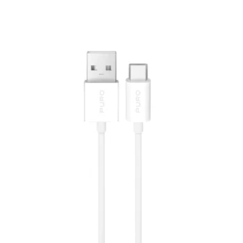 Puro 10W TPE USB-A to USB-C Cable 2m - White