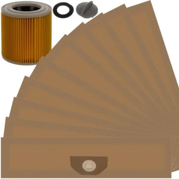 Malatec 22580 Industrial Vacuum Cleaner Bags 10 pcs with Filter Set