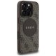 Guess iPhone 16 Pro Max dėklas 4G Circle Classic Logo MagSafe, rudas