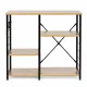ModernHome Loft stiliaus virtuvinė lentyna su kabliukais 90 cm, šviesus ąžuolas
