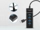 4 prievadų USB 3.0 šakotuvas, juodas