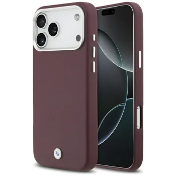 BMW Sign Full Wrapped Metal MagSafe dėklas, skirtas iPhone 17 Pro Max, raudonas