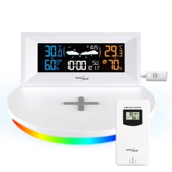Belaidė meteorologinė stotelė Greenblue GB213 su Qi įkrovikliu