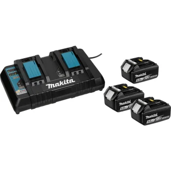 Makita 198458-6 Akumuliatorių ir įkroviklio rinkinys 3x 18V 5Ah