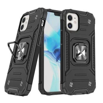 Dėklas Wozinsky Ring Armor skirtas iPhone 14 Plus su žiedu ir stovu, juodas