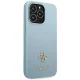 Guess Saffiano 4G Small Metal Logo dėklas iPhone 13 Pro Max telefonui, mėlynas