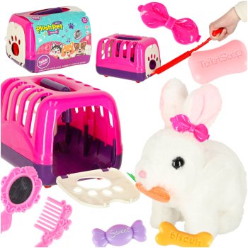 Interactive Plush Bunny with Carrot and Carrier Basket KX3153