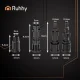 Ruhhy vamzdžių valymo žarna 20 m su 4 adapteriais, juoda