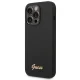 Guess Silicone Vintage Gold Logo dėklas, skirtas iPhone 14 Pro, juodas