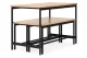Industrial Dining Set with 2 Benches for 4 People ModernHome