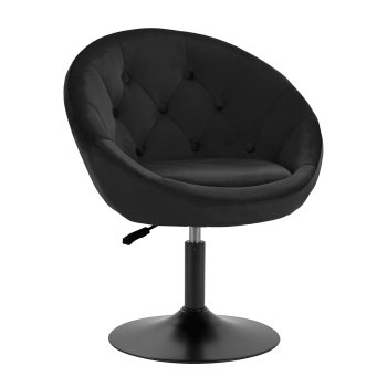Aksominė kosmetologinė kėdė 4Rico QS-BL12B, juoda