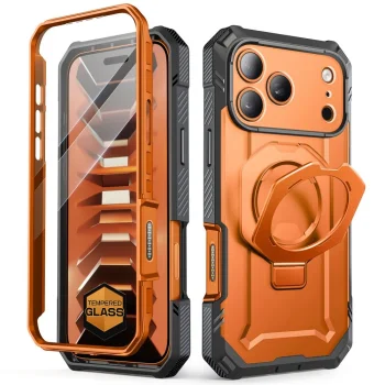 Dėklas Supcase Grip Pro Mag MagSafe skirtas iPhone 18 Pro Max / 17 Pro Max su stovu, oranžinis