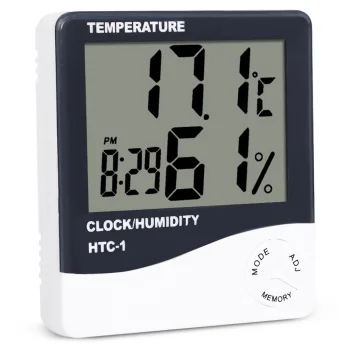 Elektroninė meteorologinė stotelė su laikrodžiu ir higrometru