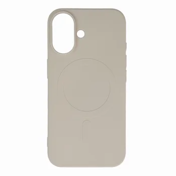 Silikoninis dėklas su MagSafe telefonui iPhone 16e / 17e, smėlio spalvos
