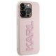 Karl Lagerfeld iPhone 15 Pro Max dėklas 3D Logo Glitter, rožinis