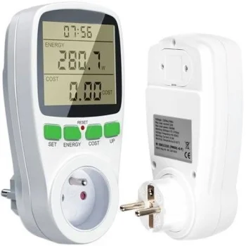 Baltas galios matuoklis ir elektros skaitiklis su LED apšvietimu 3680W