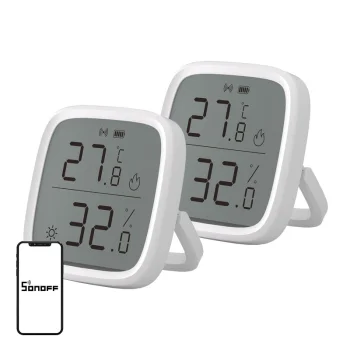 Temperatūros ir drėgmės jutiklis Sonoff SNZB-02D Zigbee, 2 vnt., baltas