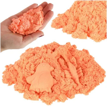 Kinetinis smėlis maišelyje, 1 kg, oranžinis