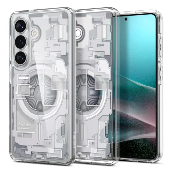 Spigen Ultra Hybrid Mag MagSafe Case for Samsung Galaxy S26+ Zero One Clear White
