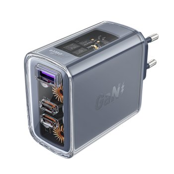 Acefast A45 GaN 65W Charger with 3 Ports (1xUSB, 2xUSB-C), Gray