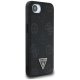 Guess Grained Hot Stamp Peony Triangle Logo MagSafe dėklas iPhone 16e, juodas