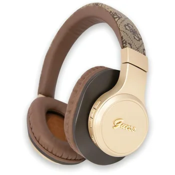 Guess 4G Script GUBH604GEMW Wireless On-Ear Headphones, Bluetooth 5.3, Brown