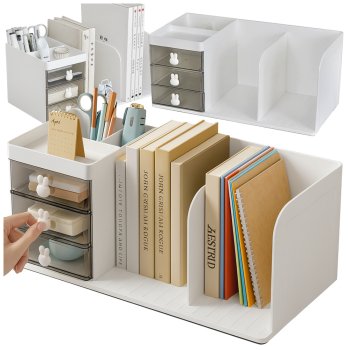 Desk Organizer with Drawers and Book Shelves