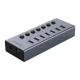Orico BT2U3-7AB 7 prievadų USB-A 3.0 šakotuvas su jungikliais, pilkas