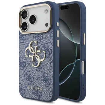 Guess 4G Big 4G Classic Logo dėklas skirtas iPhone 18 Pro / 17 Pro, mėlynas