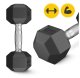 Šešiakampis hantelis 4Fizjo HEX, 5 kg, juodas