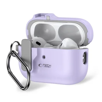 Tech-Protect Apple AirPods Pro 1 / 2 dėklas Slim Hook, violetinis
