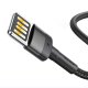 Baseus Cafule dvipusis USB į Lightning laidas 2.4A 1m, Pilkas/Juodas