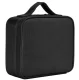 Practical travel cosmetic case with adjustable compartments, black