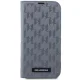 Karl Lagerfeld iPhone 14 Pro atverčiamas dėklas Saffiano Monogram, sidabrinis