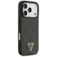 Dėklas iPhone 18 Pro / 17 Pro Guess Leather 4G Triangle Strass MagSafe, juodas
