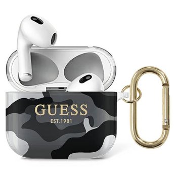 Guess AirPods 3 dėklas Camouflage Collection, juodas