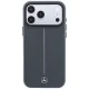 Dėklas Mercedes Leather Semi Wrap Iconic Line MagSafe skirtas iPhone 18 Pro Max / 17 Pro Max, tamsiai pilkas