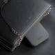 Dėklas „3mk Hardy Silky Leather MagCase“, skirtas „iPhone 16“, juodas