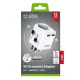 SBS universalus kelioninis adapteris, 2x USB-A, 2500W, baltas