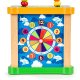 Wooden activity cube ECOTOYS with sorter, bead maze and chalkboard