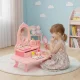 Ecotoys medinis vaikiškas kosmetinis staliukas su veidrodžiu ir 7 priedais