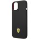 Ferrari iPhone 14 Plus Case Silicone Metal Logo, Black