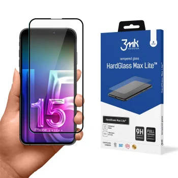 Apsauginis stiklas 3MK HardGlass Max Lite 5D, skirtas Apple iPhone 15 Plus (6.7'')