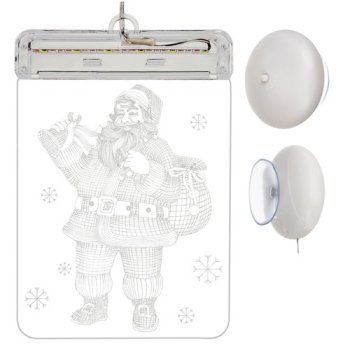 Malatec 3D LED Window Stained Glass, Santa Claus