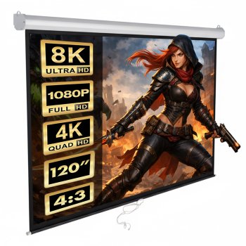 Projektoriaus ekranas Maclean MC-591, 120", 4:3, 240x180 cm, baltas