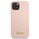 Guess Silicone Script Gold Logo dėklas iPhone 13 6.1\" (Light Pink)