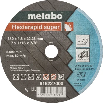 Pjovimo diskas Metabo Flexiarapid super 180x1.6x22.23 mm Inox